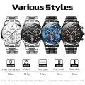 OLEVS Brand Wristwatch Fashion Business Sports Style Quartz Core watch Stainless steel waterproof Real Three-Eye Men's Watches